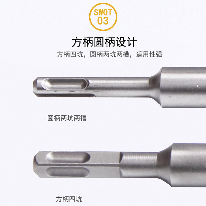 方柄钻头加长60cm圆柄电锤钻头超长600mm穿墙混凝土冲击钻头打孔