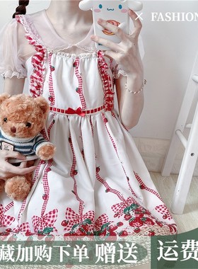 夏l季loita娃娃领泡泡袖洛丽塔网纱内搭短袖雪纺蕾丝衫衬衫女上衣