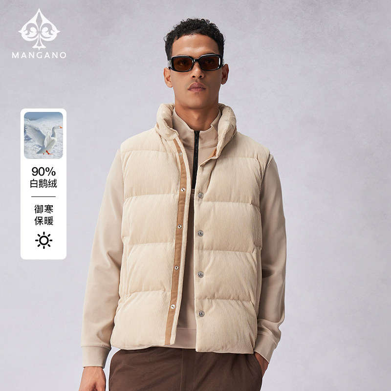 【商场同款】曼加龙2025冬季新款时尚立领男士羽绒马甲休闲背心厚,男装,羽绒马甲,淘宝优惠券,粉丝福利购,淘宝优惠卷