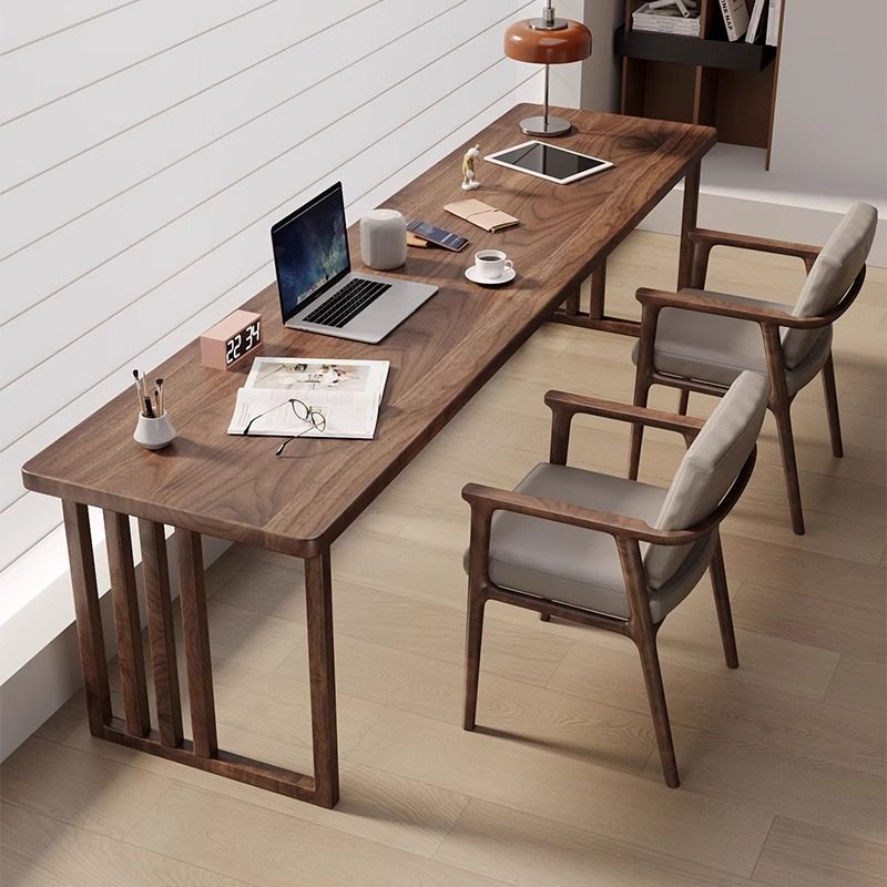 圣柏域实木双人书桌长条桌靠墙窄桌儿童学习桌学生覆古办公写字桌,住宅家具,书桌,淘宝优惠券,粉丝福利购,淘宝优惠卷