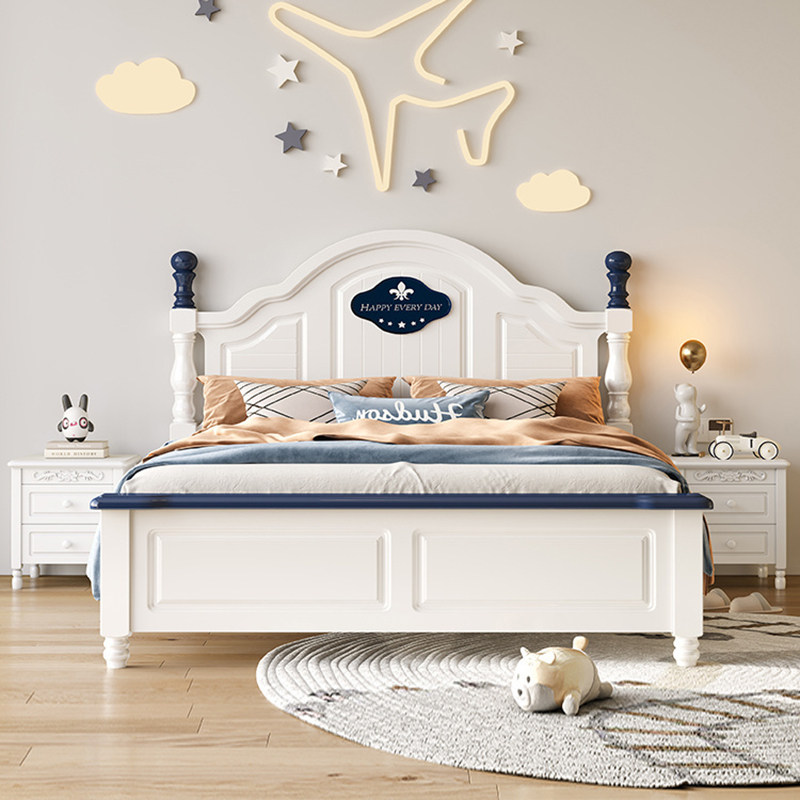 裕钦实木儿童床男孩单人床1.5米现代简约女孩1.2米公主青少年床