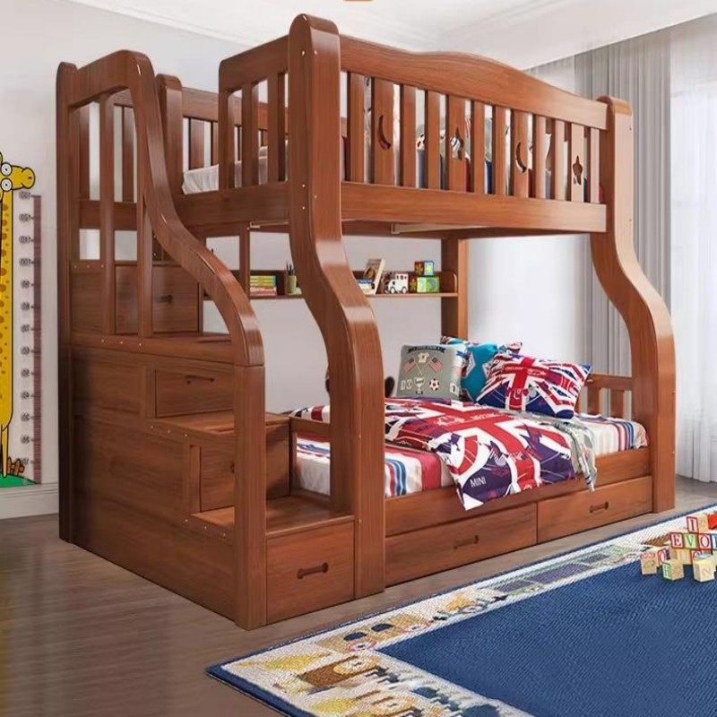 佐识实木衣柜上下床双层床两层高低床多功能成年大人子母床儿童