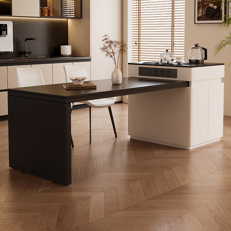 爱莱家岩板岛台餐桌一体可伸缩小户型现代简约厨房中岛台政府补贴