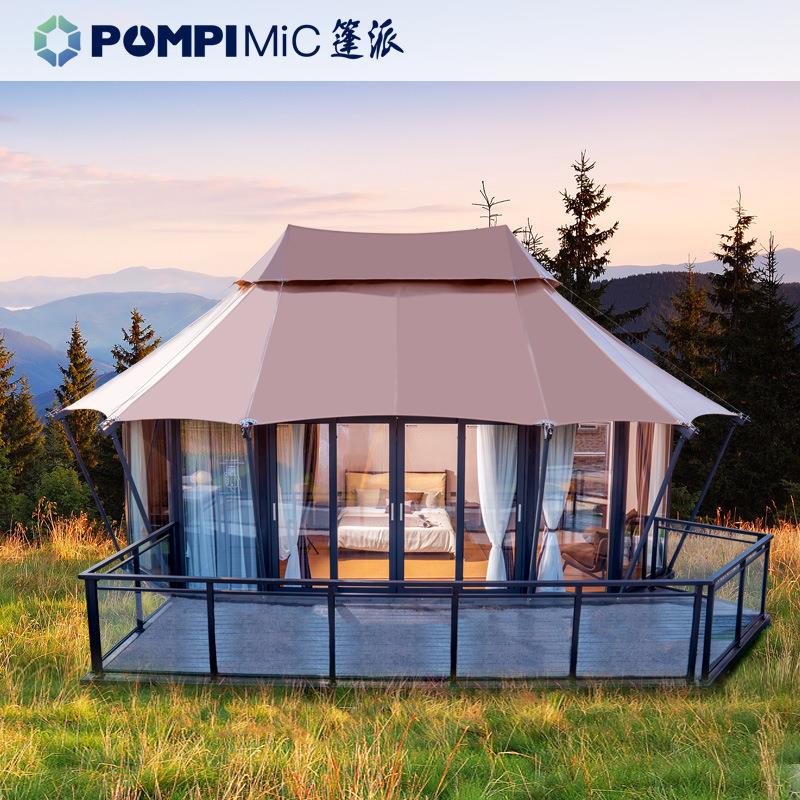 轻奢民宿酒店帐篷PVC防水防腐实木创意野奢别墅山庄度假特色帐篷