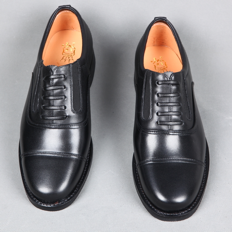 78三接头低腰皮鞋 r暗松紧一脚套商务休闲男鞋透气吸汗工作鞋