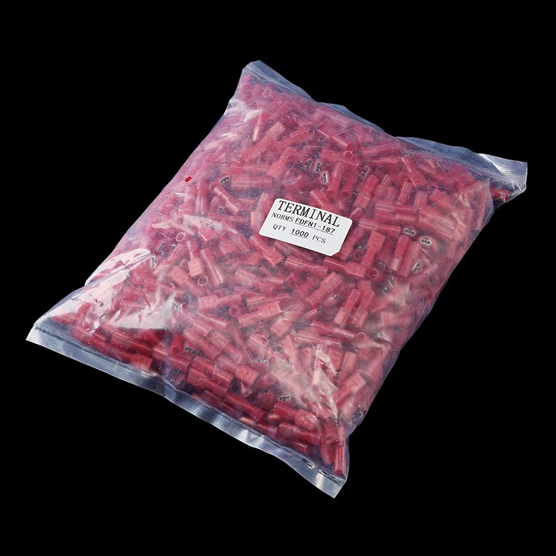 尼龙母全绝缘端子FDFN1-187 插簧 冷M压端头 对插端子 母插簧