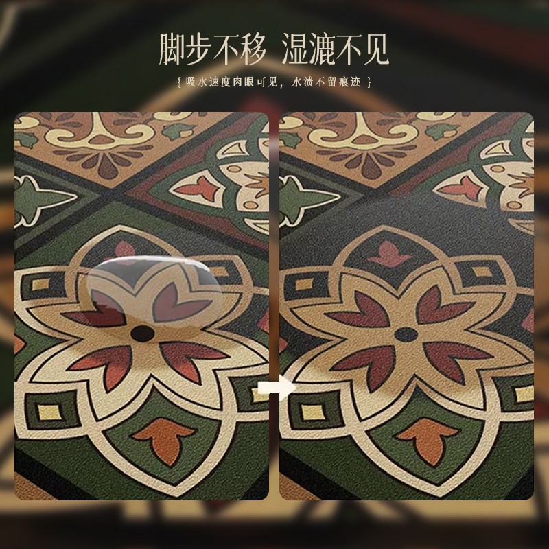 美式复古地垫入户门垫进门门口防滑擦免洗M可裁剪皮革脚垫玄关地