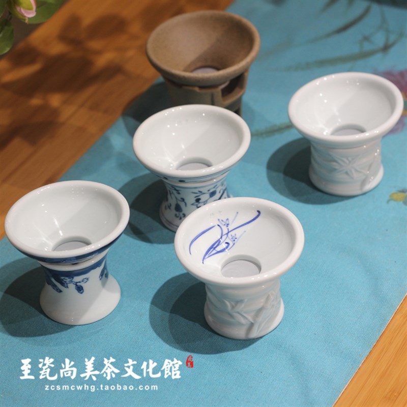 京德茶器 贵和祥茶具n 茶滤 茶漏 过滤网架组 景德镇手工 茶具配
