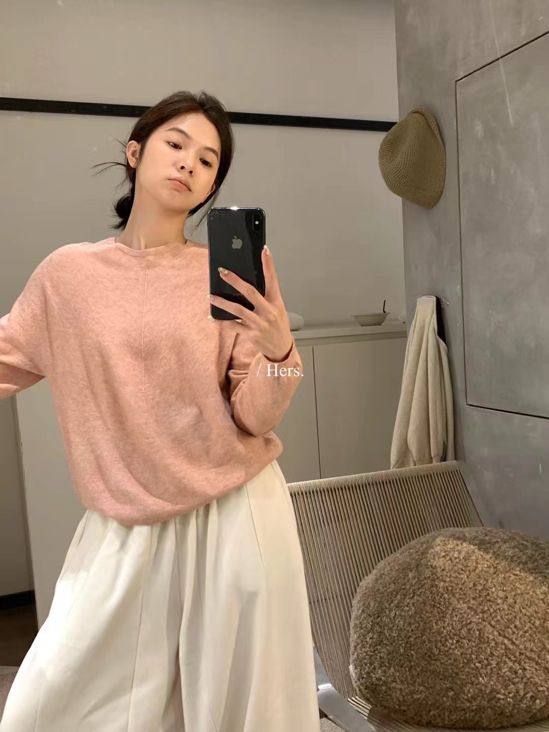 一勺甜 hers高品质百搭无缝一体打底衫圆领长袖毛衣2025冬季92621