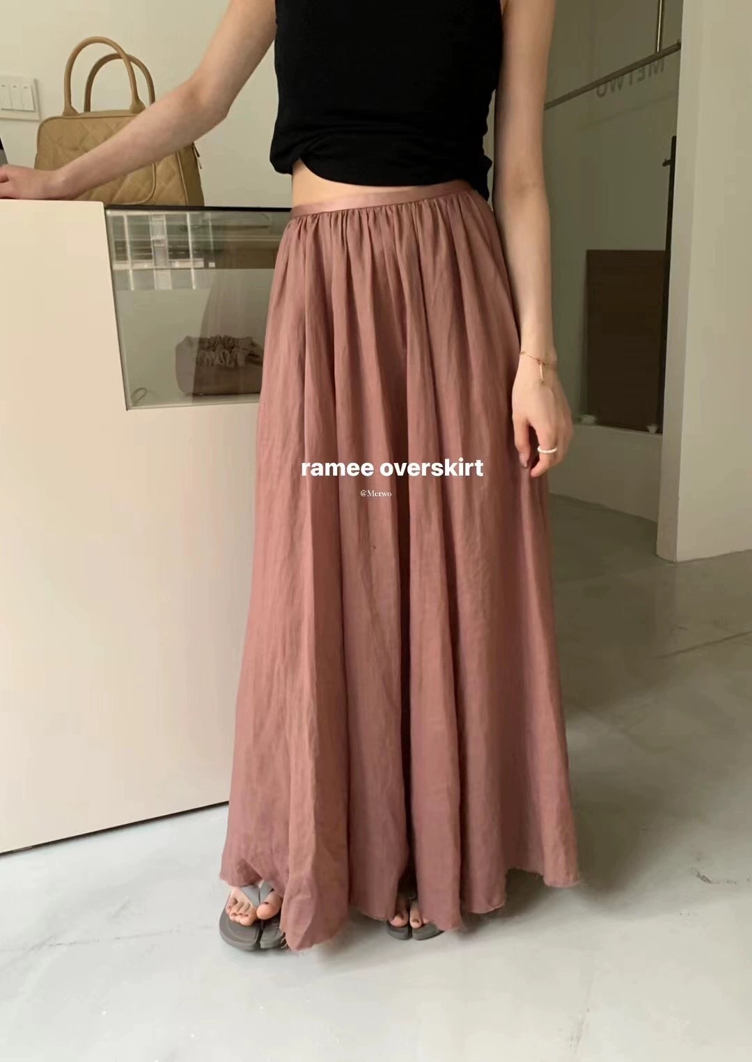 粉色法式半身裙一勺甜A字裙