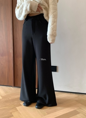 一勺甜 hers秒变腿精！简约日常百搭加绒加厚微辣休闲裤女92727#