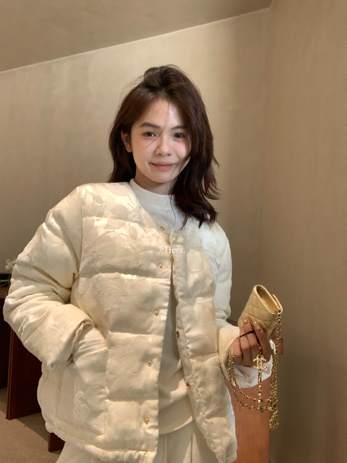 一勺甜 hers新中式提花国风贵气感新中式保暖羽绒服外套女92701#