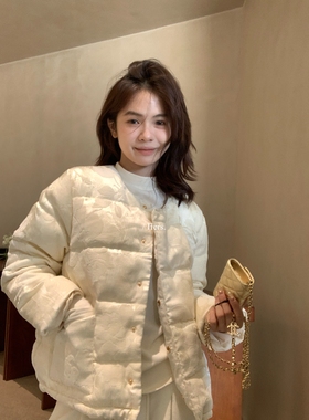 一勺甜 hers新中式提花国风贵气感新中式保暖羽绒服外套女92701#