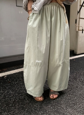 METWO hers休闲轻运动气球造型感休闲裤女2025夏季阔腿裤20905