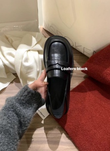 METWO新年乐福鞋#黑色小皮鞋女英伦风秋冬新款平底单鞋女鞋百搭