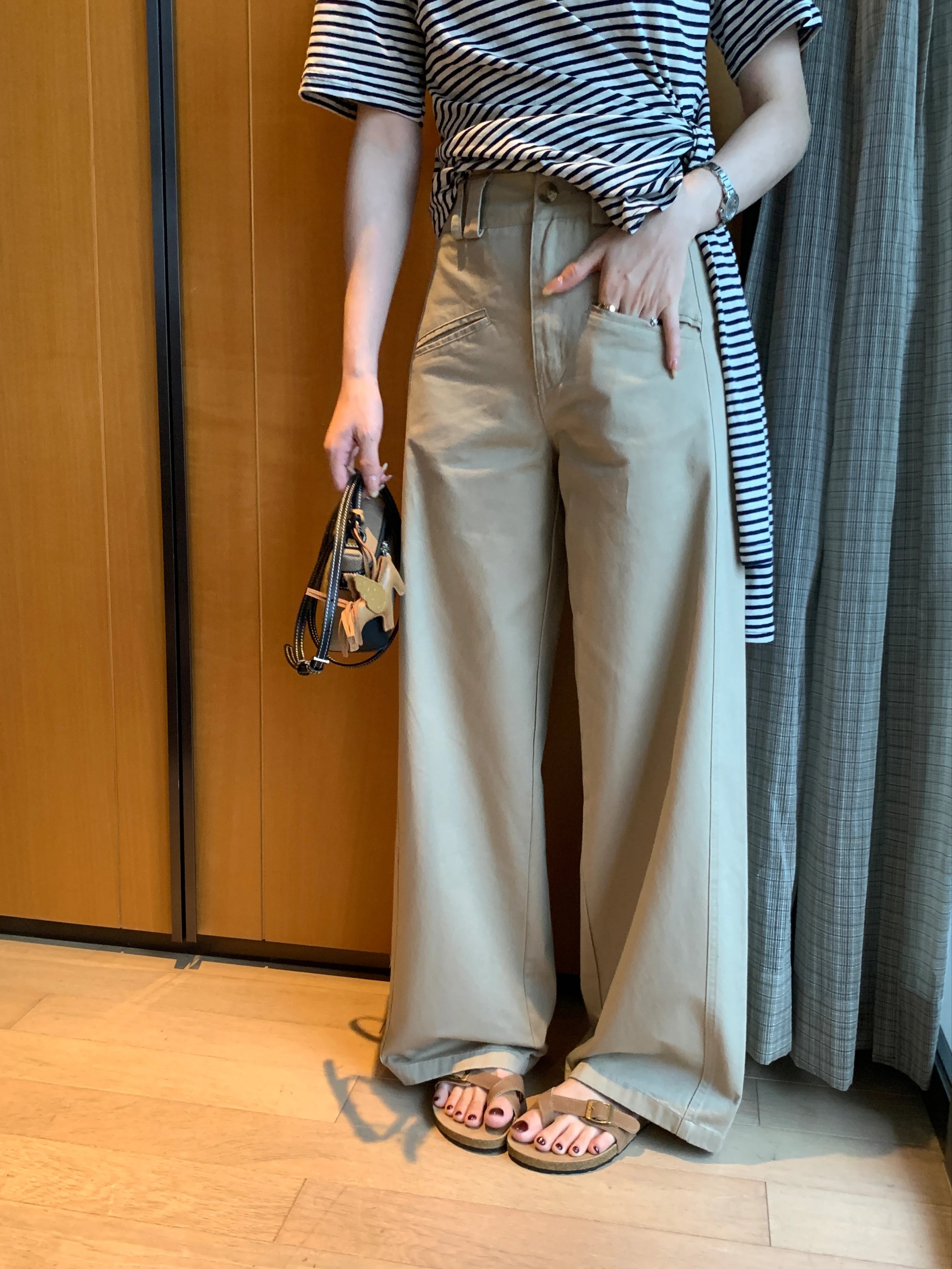 METWO 8317版型超好设计师筷子裤女2025夏季高腰卡其工装休闲裤