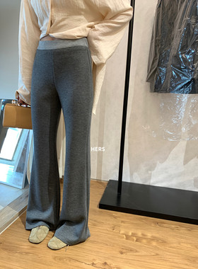 METWO一勺甜hers灰色微喇垂感休闲裤女2025新款高腰显瘦长裤20529