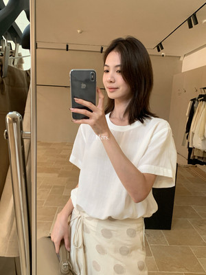 Hers苎麻下摆可调节苎麻小衫女