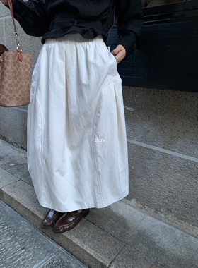 一勺甜 hers气球造型感半身裙女2025秋季高腰显瘦A字伞裙92145