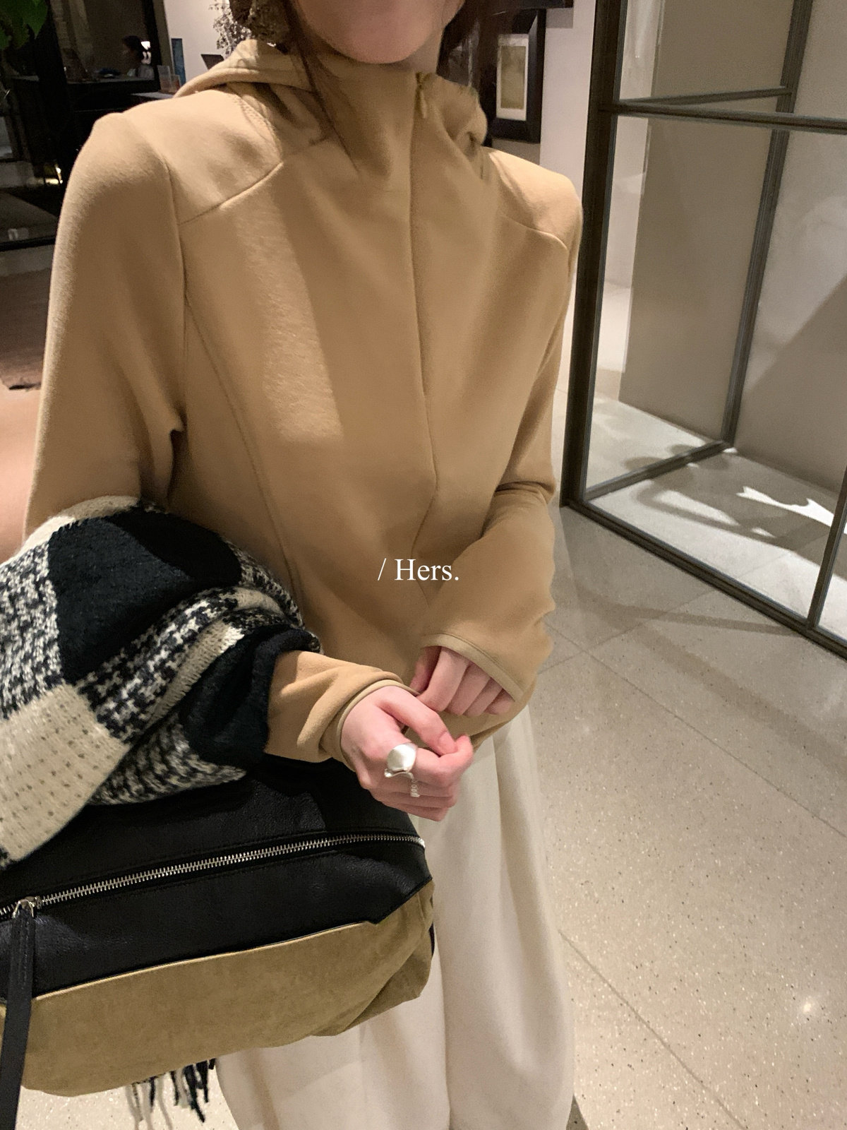 一勺甜【Hers】“小暖炉”软糯亲肤保暖连帽打底衫女外套冬66957
