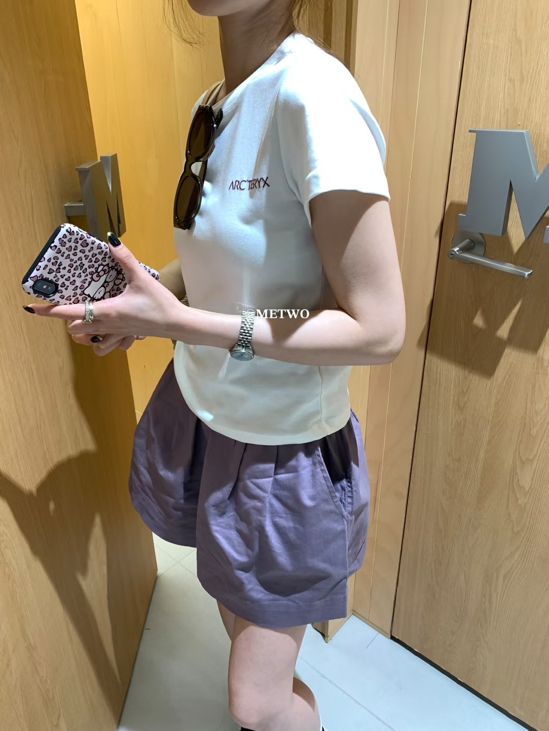 METWO 8843#紫色山本短裤女2025夏季显瘦百搭休闲短款阔腿裤