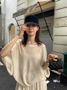 女夏季 METWO 半身裙套装 针织衫 半裙20952 hers气质慵懒风蝙蝠袖