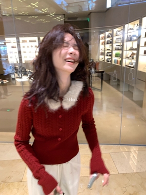 一勺甜 hers新增色 圣诞限定氛围感可麻花保暖毛衣女秋冬92754