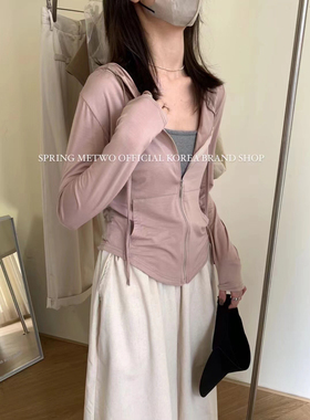 METWO 修身防晒衣女夏季连帽薄款夏季运动辣妹修身显瘦外套女1278