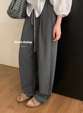 METWO3.0版速干裤女 夏季抽绳松紧腰阔腿裤女宽松直筒长裤08387
