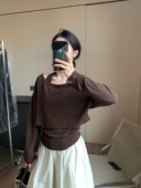 一勺甜 女2025秋92309 挂脖背心套装 hers韩标 简约两件套罩衫