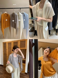 针织背心套装 一勺甜 气质淡人两件套披风 韩标 女08167 Hers