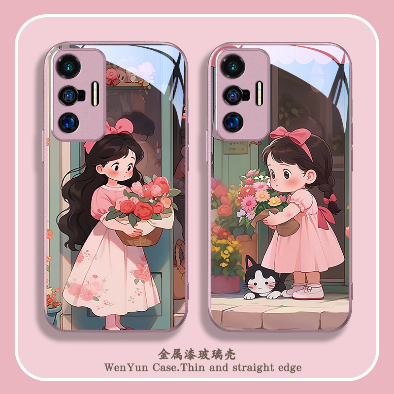 卡通适用vivo系列手机壳玻璃