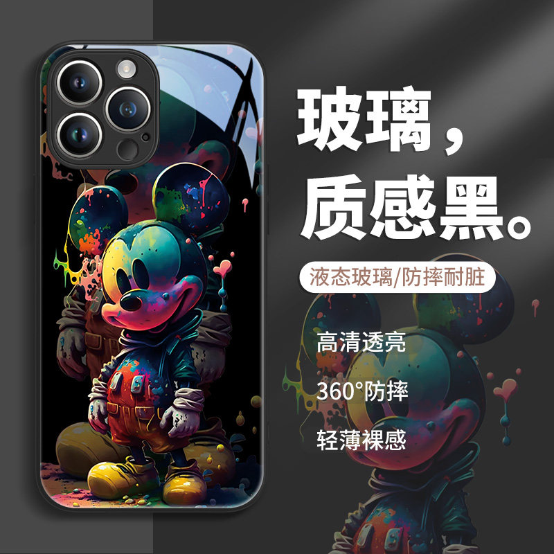 涂鸦米奇苹果13的手机壳15新款iPhone14高级感11潮牌12mini个性创意xs卡通xr女款14Promax玻璃8镜面7plus外壳高性价比高么？
