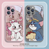 情侣手机壳iPhone16苹果15新款 mini一对x玻璃8plus套 14Promax油画17卡通13汤姆11玛丽猫12秀恩爱xsmax情侣款