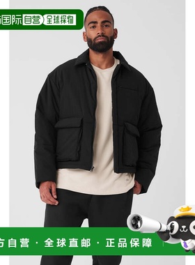 alo yoga 宽松纯色翻领户外工装短款羽绒服 男款m4152r