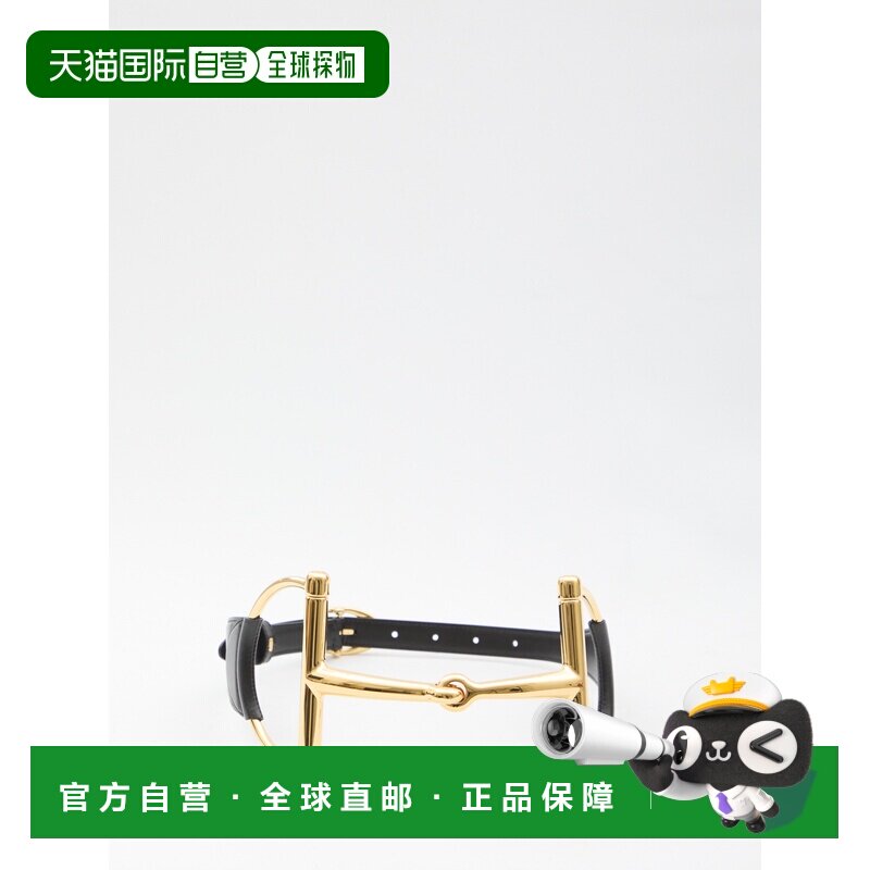 GUCCI 女士斜挎包 8471060YA0G1000 AW2025 黑色 马衔扣宽腰带