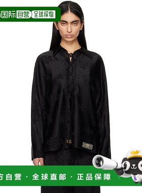 1h可退 潮奢 GANNI 甘尼 女士 黑色 Satin Jacquard Tie String