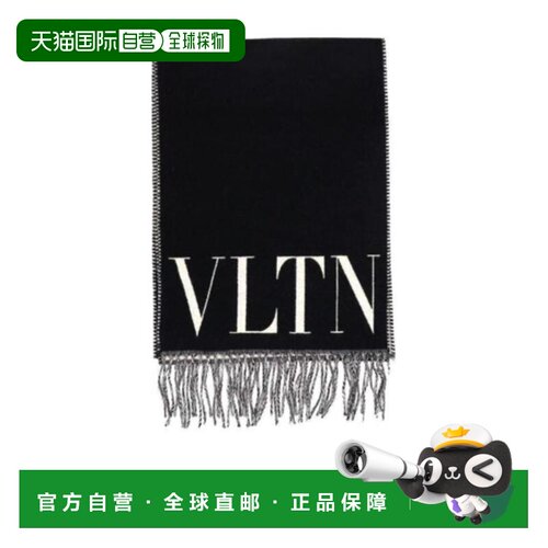 VALENTINO 男士围巾 WY0ER033PTX0NI SS2024 黑色 logo围巾