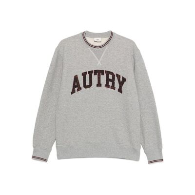 AUTRY 男士针织衫 SWPMU4HQ AW2025 灰色 Logo detail cotton swe