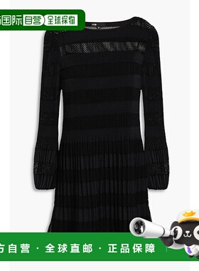 1h可退 潮奢 Maje 女士 洞眼针织迷你连衣裙 MFPRO03280NOIR