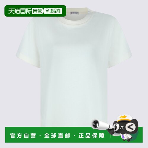 MONCLER 女士T恤 L10938C0002789AUO034 CO 白色 T-shirt with de