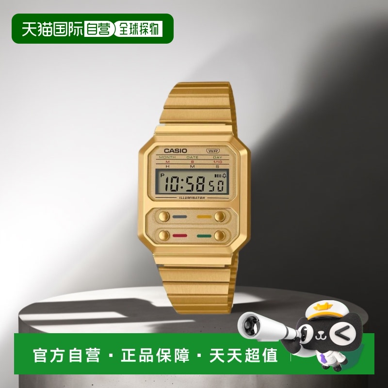 Casio卡西欧复古表LED照明小金表VINTAGEA100WEGG-1A2
