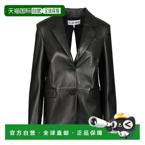 LOEWE 女士夹克 S359Y19LAK1100 AW2025 黑色 Tailored leather j