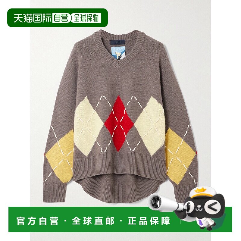 1h可退 潮奢 Arch4 女士 Sloane 刺绣菱形羊绒毛衣 KNJP24271