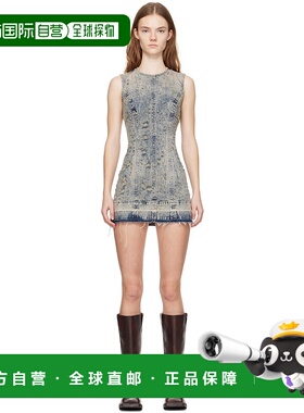 1h可退 潮奢 Guess 盖尔斯 女士 蓝色做旧牛仔连衣裙 W4BK77D5AC4