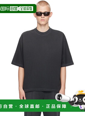 1h可退 潮奢 Represent 男士 黑色 Stepped Hem T 恤 MLM4206