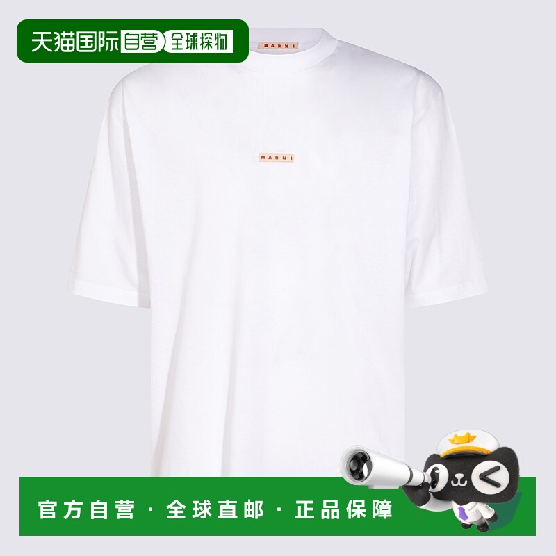 1h可退 MARNI 男士T恤 HUMU0223X6UTCZ5700W01 CO 白色 Logo patc