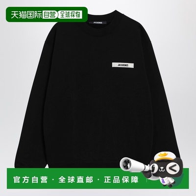 1h可退 潮奢 Jacquemus 男士 Gros 黑色粒纹徽标卫衣 SSM00206AJ0