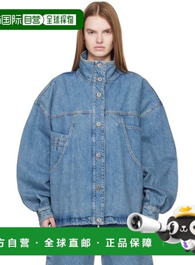 1h可退 潮奢 The Attico 女士 蓝色牛仔飞行员夹克 260WCB00105DD