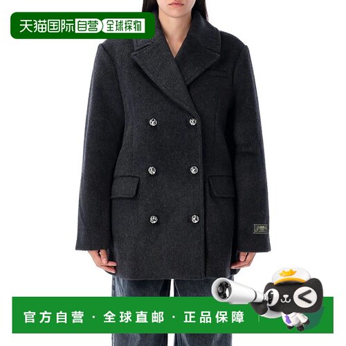 GANNI 女士外套 25AW05676869252 AW2025 黑色 Ganni Double Wool